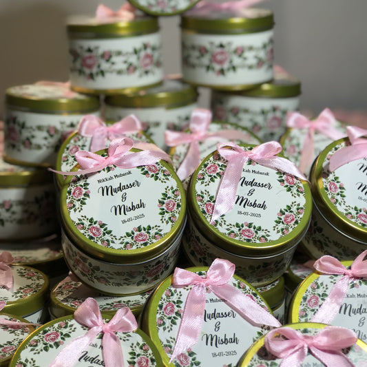 🌸 Personalized Floral Favor Bid Box (Nikkah/Wedding Favors)