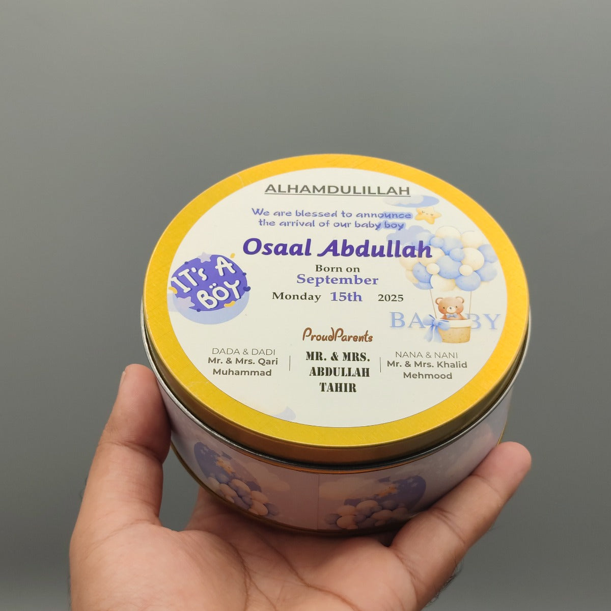 Caramel Macchiato - Baby Boy Announcement Box (5×2 inch) (500 Gram)