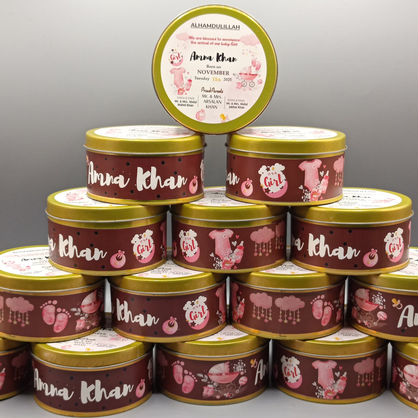 Lovely Lavender - Baby Girl Announcement Box (5×2 inch) (500 Gram)