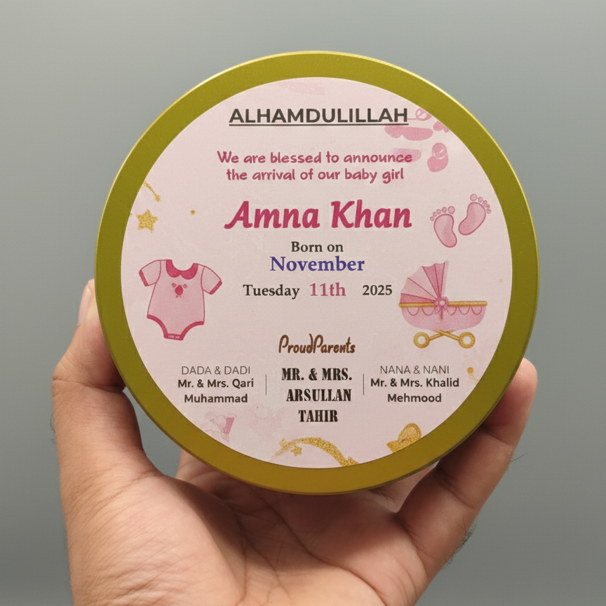 Lovely Lavender - Baby Girl Announcement Box (4×2 inch) (250 Gram)