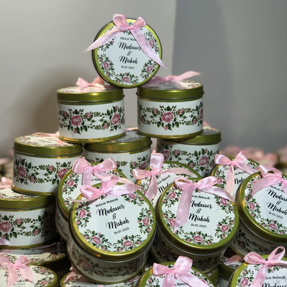 🌸 Personalized Floral Favor Bid Box (Nikkah/Wedding Favors)