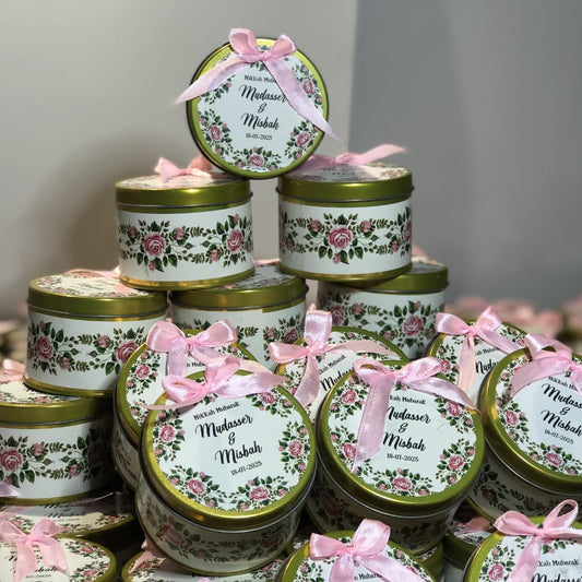 🌸 Personalized Floral Favor Bid Box (Nikkah/Wedding Favors)