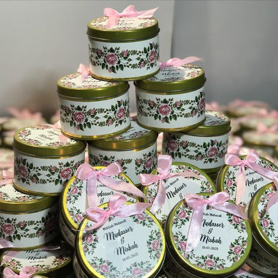 🌸 Personalized Floral Favor Bid Box (Nikkah/Wedding Favors)