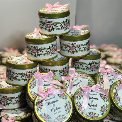 🌸 Personalized Floral Favor Bid Box (Nikkah/Wedding Favors)