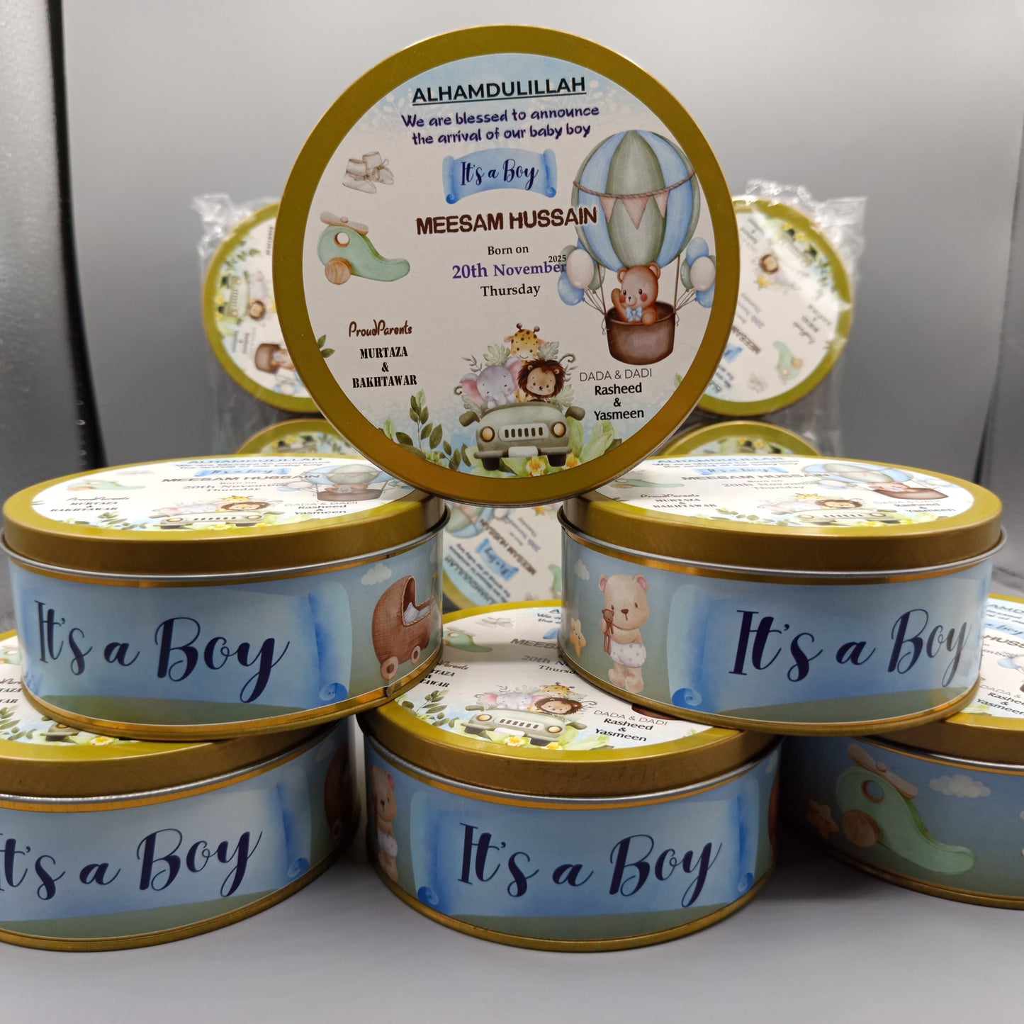 Caramel Macchiato - Baby Boy Announcement Box  (5×2 inch) (500 Gram)